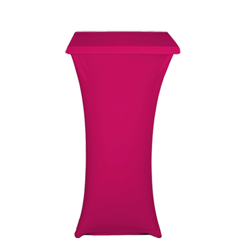 Mange-debout acier carré houssé fuchsia 60 x 60 cm H 111 cm
