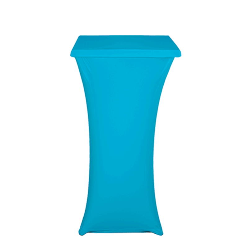 Mange-debout acier carré houssé turquoise 60 x 60 cm H 111 cm