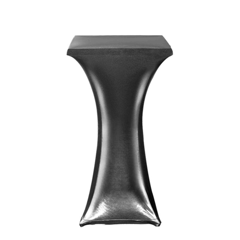 Mange-debout acier carré houssé argent H 111 cm 60 x 60 cm