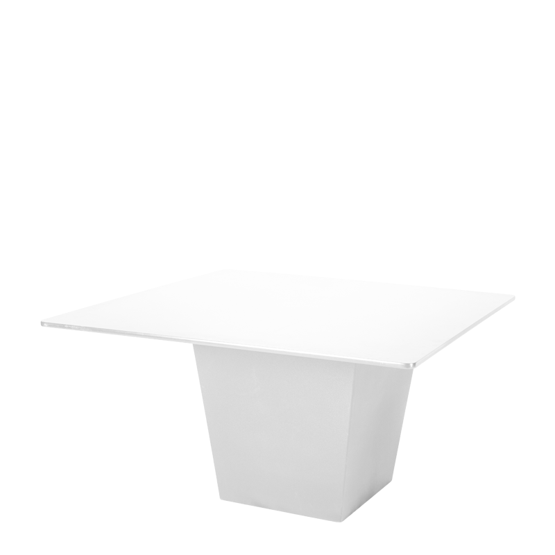 Table H 75 cm Cône blanc plateau blanc 140 x 140 cm