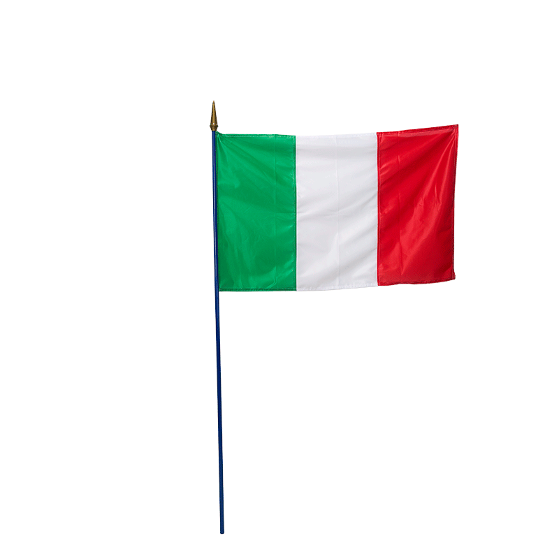 Drapeau italien sur mat 60 x 90 cm