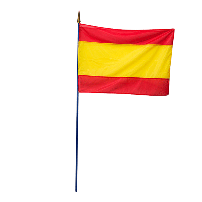 Drapeau Espagne sur mat 60 x 90 cm