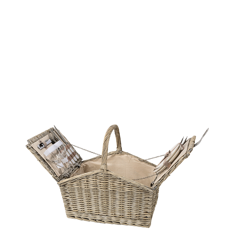 Panier de Pique-nique Vintage en osier 50 x 28 cm H 43 cm