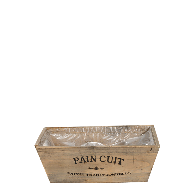 Panière en bois 28 x 10 cm H 19 cm
