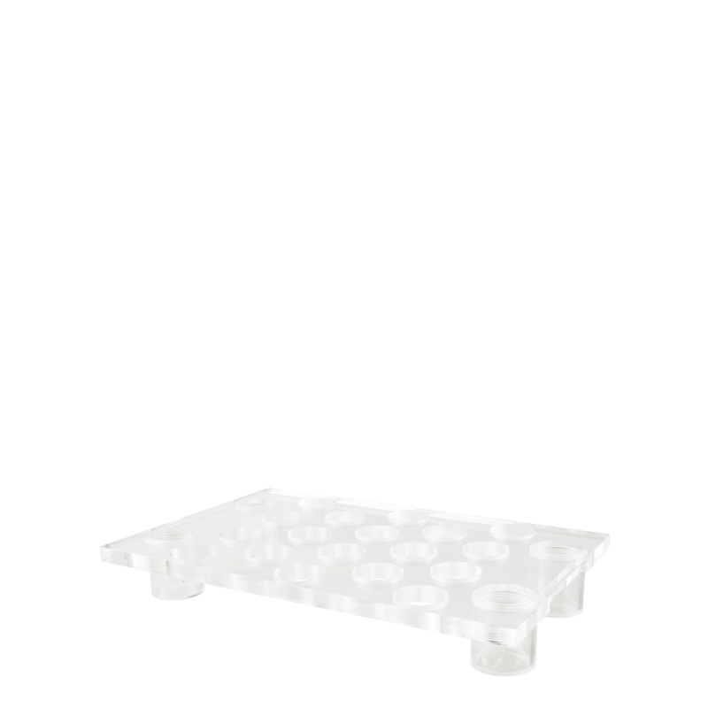 Plateau bubbles plexi sur pied H 8 cm