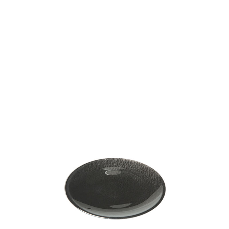 Assiette à pain noire en verre Ø 14 cm
