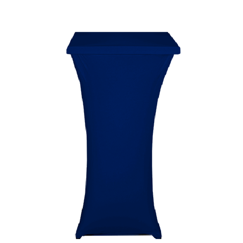 Mange-debout acier carré houssé bleu 60 x 60 cm H 111 cm
