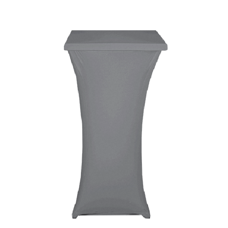Mange-debout acier carré houssé gris 60 x 60 cm H 111 cm