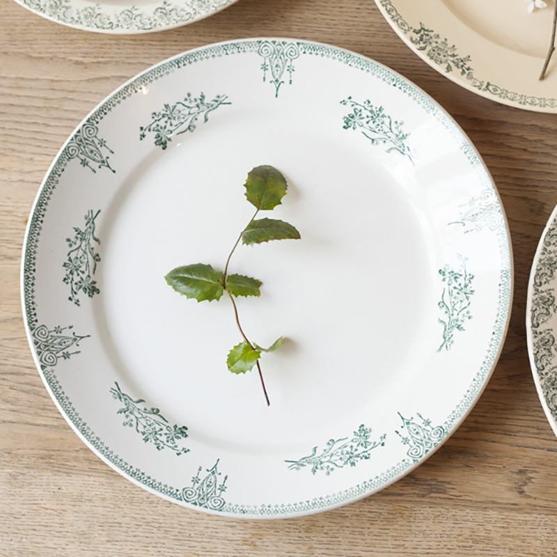 Plat Rond Vintage bleu vert