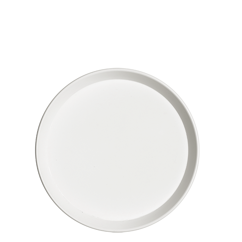 Plateau de service blanc antidérapant Ø 39,5 cm H 3 cm
