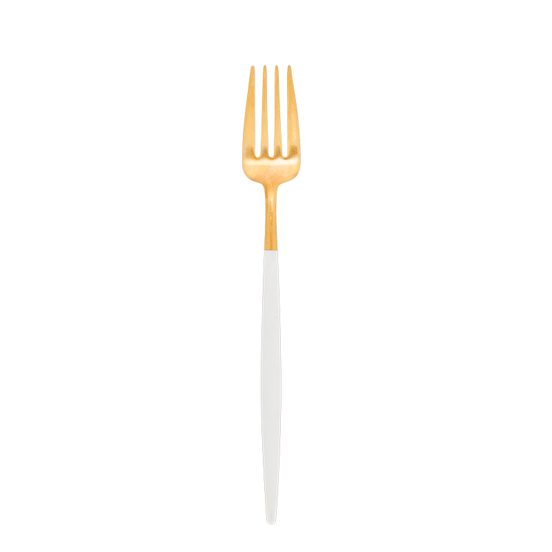 Fourchette de table Cutipol blanc et or