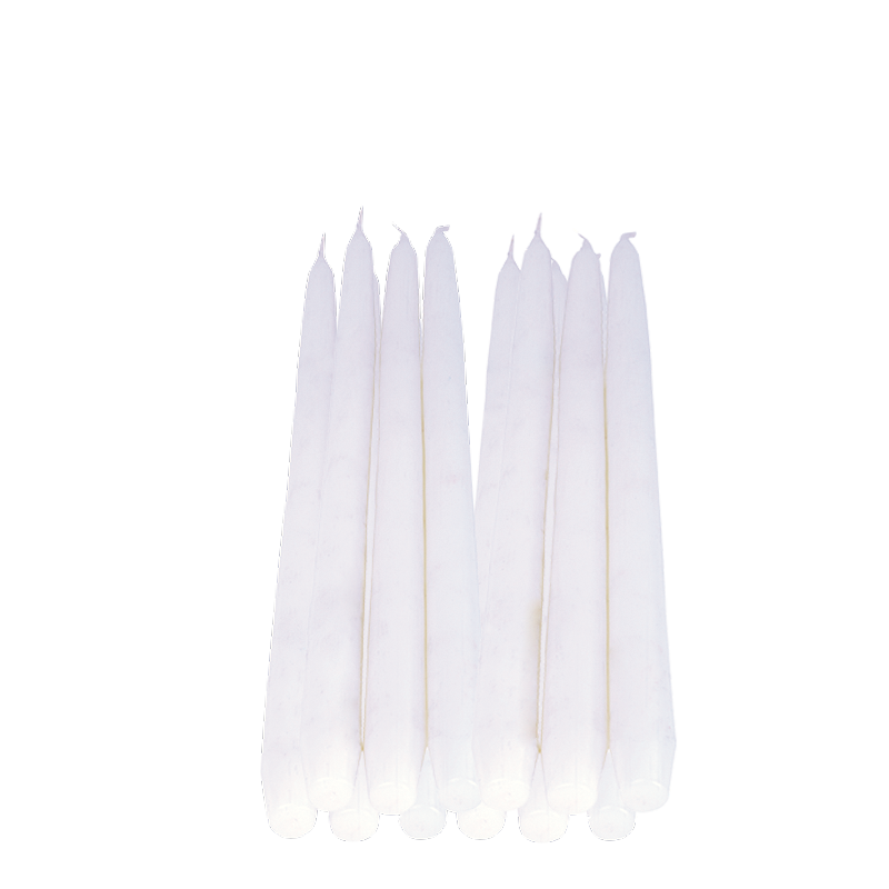 Lot de 12 flambeaux blancs H 30 cm