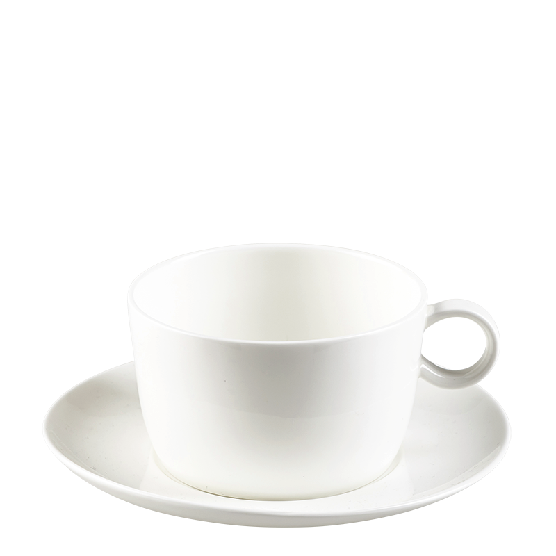 Tasse et sous-tasse à thé blanche 30 cl