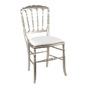 Chaise Napoléon III acier fixe chintz blanc