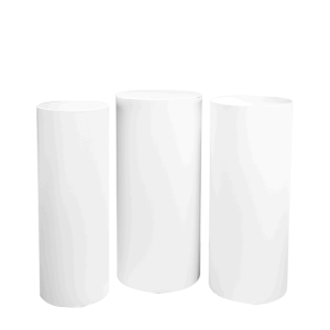 Mange-debout cylindres blancs houssés H 110 - 112 - 114 (par 3)