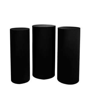 Mange-debout cylindres noirs houssés H 110 -112 - 114  (par 3)