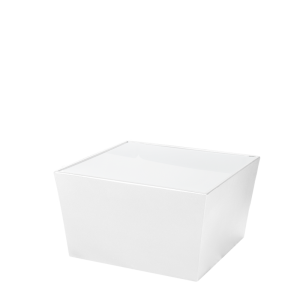 Table basse Cône blanc avec plateau acrylique blanc
