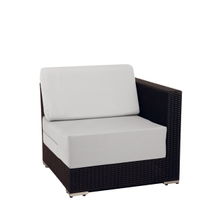 Module d'angle de mobilier lounge tressé gris 80 x 80 cm H 67 cm