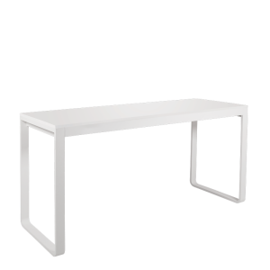Table haute blanche plateau blanc 80 x 230 cm H 110 cm