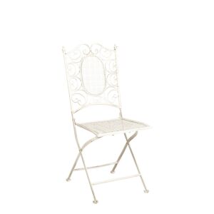 Chaise Chantilly vintage blanche en fer forgé