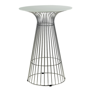 Mange-debout Filo Acier plateau blanc Ø 65 cm H 104 cm