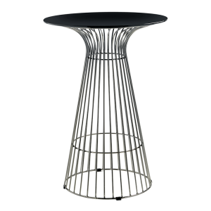 Mange-debout Filo Acier plateau noir Ø 65 cm H 104 cm