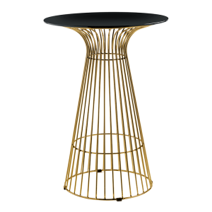 Mange-debout Filo Or plateau noir Ø 65 cm H 104 cm