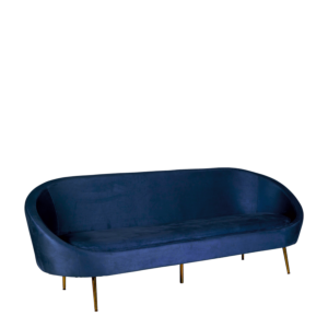 Canapé Sofia velours bleu nuit M1 83 x 190 cm H 76 cm