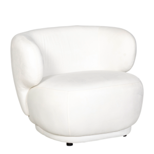Fauteuil Elton velours blanc cassé M1 78 x 90 cm H 70 cm