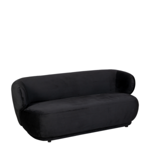 Canapé Elton velours noir M1 78 x 170 cm H 70 cm
