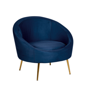 Fauteuil Sofia velours bleu nuit M1 92 x 82 cm H 78 cm