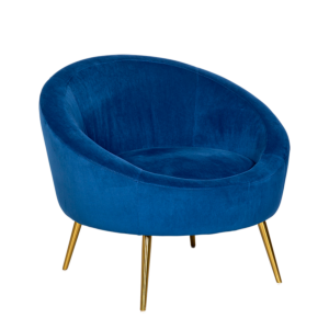 Fauteuil Sofia velours bleu nuit M1 92 x 82 cm H 78 cm