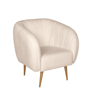 Fauteuil Juliette velours crème M1 78 x 84 cm H 85 cm