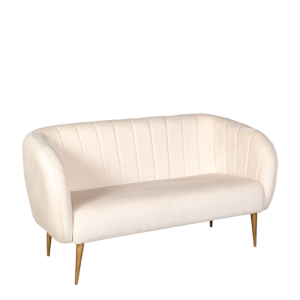 Canapé Juliette velours crème M1 78 x 165 cm H 85 cm