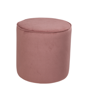 Pouf Preston velours vieux rose M1 Ø 40 cm H 40 cm