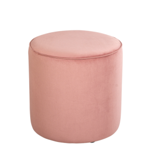 Pouf Preston velours vieux rose M1 Ø 40 cm H 40 cm