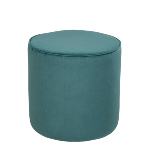 Pouf Preston velours vert amazone M1 Ø 40 cm H 40 cm