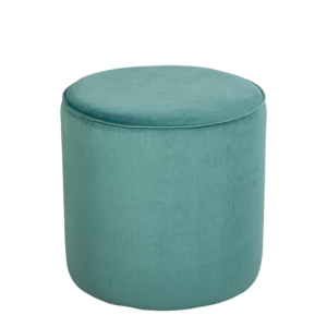 Pouf Preston velours vert amazone M1 Ø 40 cm H 40 cm