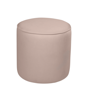 Pouf Preston velours nude M1 Ø 40 cm H 40 cm