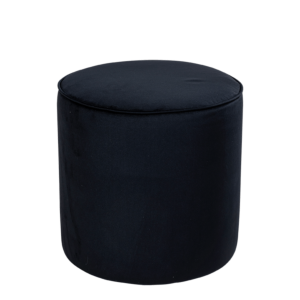 Pouf Preston velours noir M1 Ø 40 cm H 40 cm