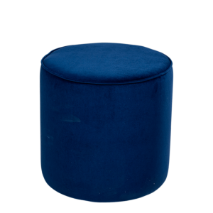 Pouf Preston velours bleu nuit M1 Ø 40 cm H 40 cm