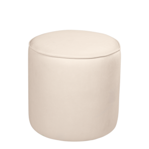 Pouf Preston velours crème M1 Ø 40 cm H 40 cm