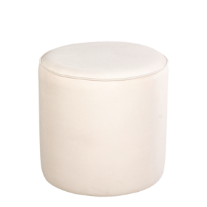 Pouf Preston velours crème M1 Ø 40 cm H 40 cm