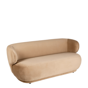Canapé Elton velours taupe 78 x 170 cm H 70 cm