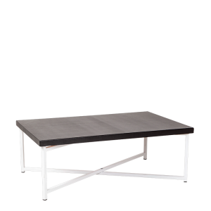 Table basse croisée blanche 64 x 101 cm H 35 cm