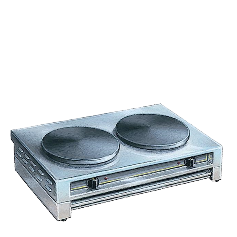 Crêpière double électrique 220 v + 1 râteau à crêpe