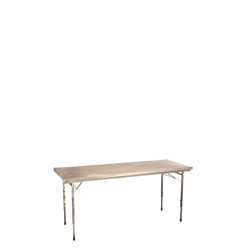 Table d'office inox 80 x 200 cm sur pieds réglables