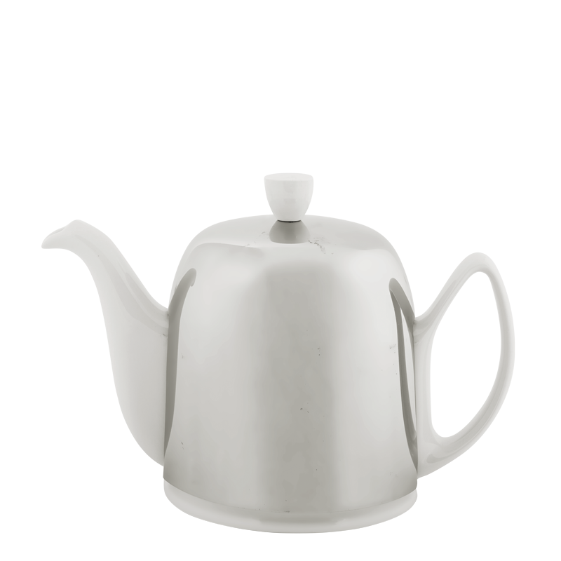 Théière porcelaine blanc inox 140 cl