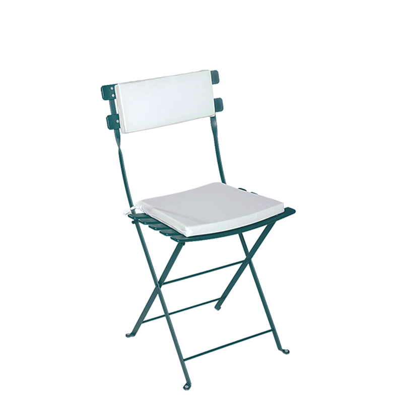 Chaise Trocadéro verte avec assise et dossier blanc