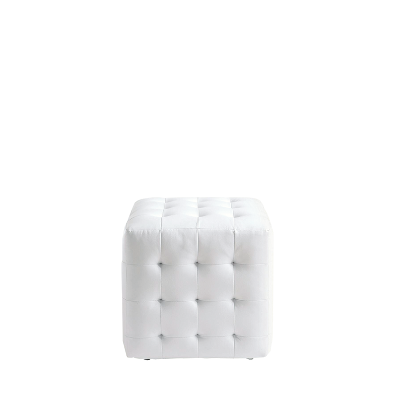 Pouf Chesterfield blanc 44 x 44 cm H 42 cm